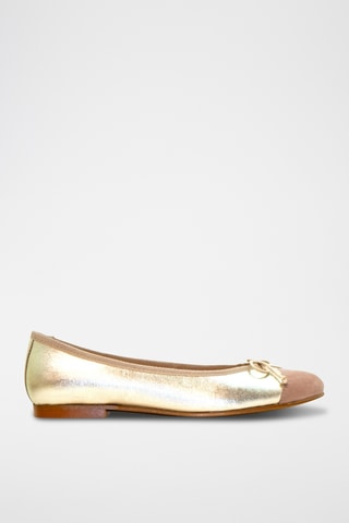 Nubuck Ballerina's - Zilverkleurig