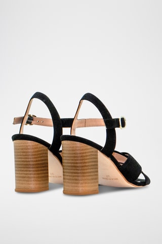 Nubuck Sandalen met Hak Alanis - Zwart