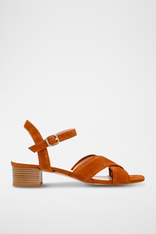 Nubuck Sandalen met Hak Ava - Bruin