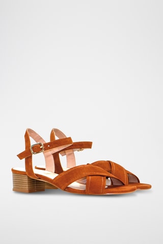 Nubuck Sandalen met Hak Ava - Bruin