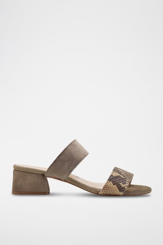 Nubuck Muiltjes met Hak - Taupe