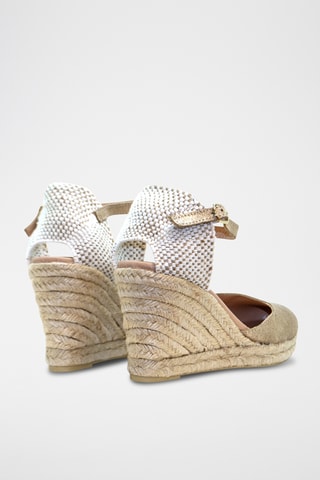 Leren Espadrilles met Sleehak Nuria - Goudkleurig