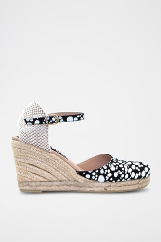 Nubuck Espadrilles met Sleehak Nuria - Zwart