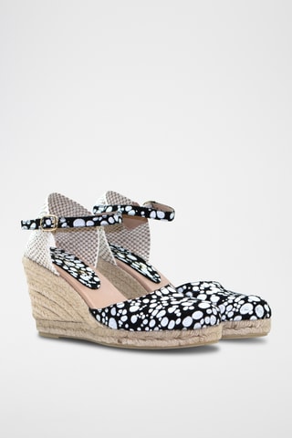 Nubuck Espadrilles met Sleehak Nuria - Zwart