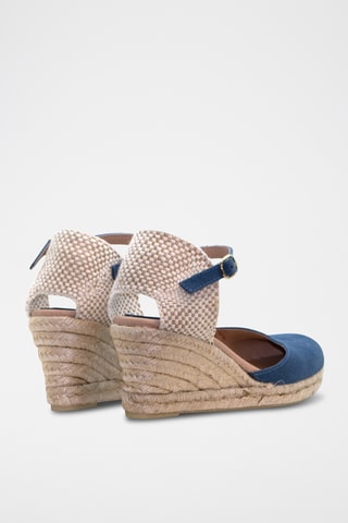 Nubuck Espadrilles met Sleehak Nira - Blauw