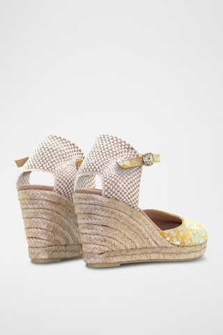 Nubuck Espadrilles met Sleehak Nuria - Geel