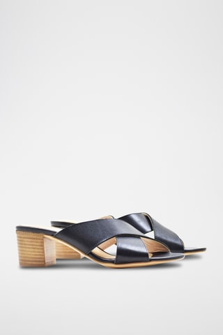 Nappaleren Muiltjes met Hak - Marineblauw