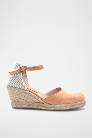 Nubuck Espadrilles met Sleehak Nira - Oranje