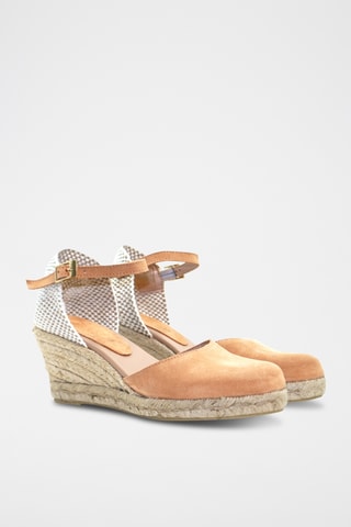 Nubuck Espadrilles met Sleehak Nira - Oranje