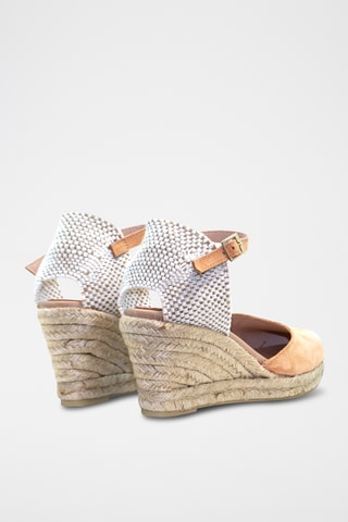 Nubuck Espadrilles met Sleehak Nira - Oranje