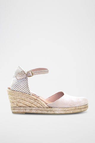 Nubuck Espadrilles met Sleehak Nira - Nude