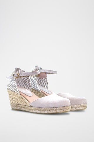 Nubuck Espadrilles met Sleehak Nira - Nude