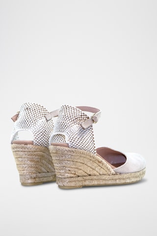 Nubuck Espadrilles met Sleehak Nira - Nude