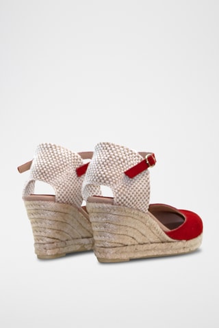 Nubuck Espadrilles met Sleehak Nira - Rood