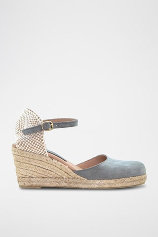 Nubuck Espadrilles met Sleehak Nira - Grijs
