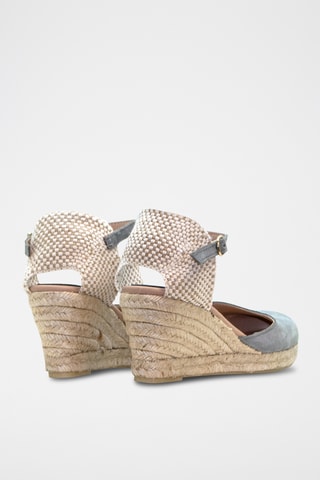 Nubuck Espadrilles met Sleehak Nira - Grijs