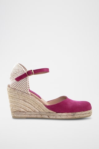 Nubuck Espadrilles met Sleehak Nuria - Fuchsia