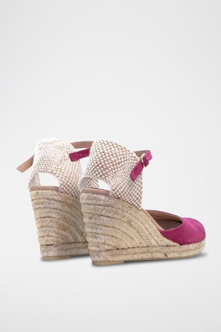 Nubuck Espadrilles met Sleehak Nuria - Fuchsia