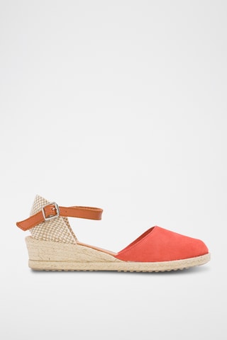 Nubuck Espadrilles met Sleehak - Rood