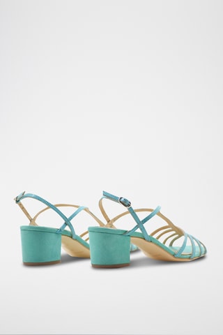 Leren Sandalen met Hak Antonella - Blauw