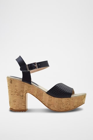 Nappeleren Sandalen met Hak - Zwart