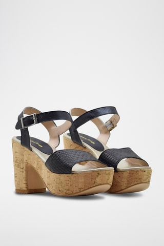 Nappeleren Sandalen met Hak - Zwart