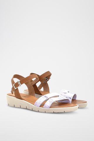 Leren Sandalen met Sleehak Pisa - Wit