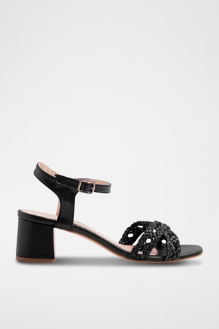 Leren Sandalen met Hak - Zwart