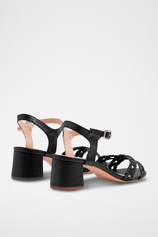 Leren Sandalen met Hak - Zwart