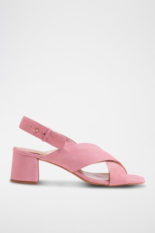 Nubuck Sandalen met Hak - Roze