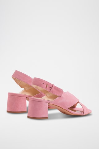 Nubuck Sandalen met Hak - Roze