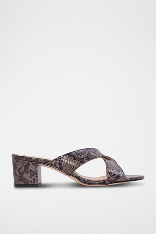 Leren Muiltjes met Hak Niza - Zwart