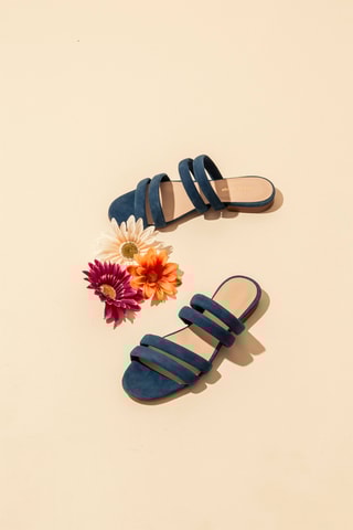 Nubuck Muiltjes - Blauw