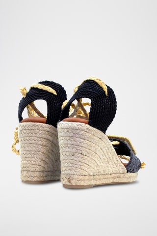 Leren Sandalen met Sleehak - Zwart