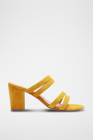 Nubuck Muiltjes met Hak Maya - Geel