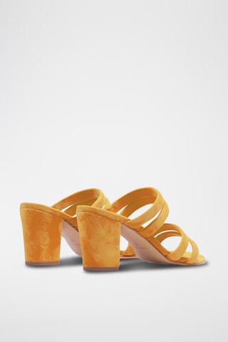 Nubuck Muiltjes met Hak Maya - Geel