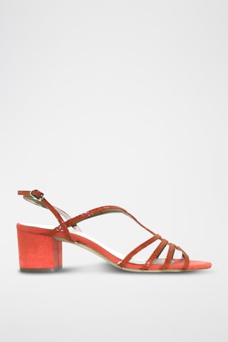 Leren Sandalen met Hak Antonella - Rood