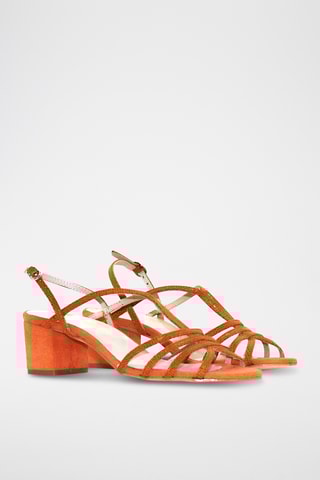 Leren Sandalen met Hak Antonella - Rood
