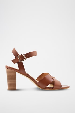 Leren Sandalen met Hak Beata - Bruin