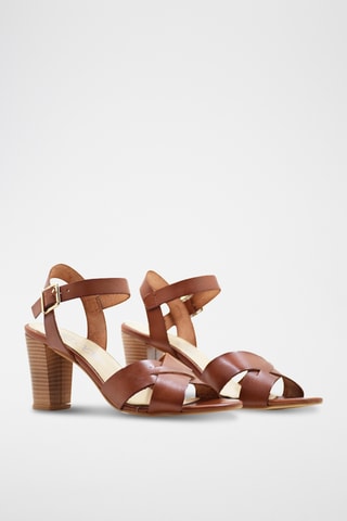 Leren Sandalen met Hak Beata - Bruin