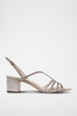 Nubuck Sandalen met Hak Antonella - Beige