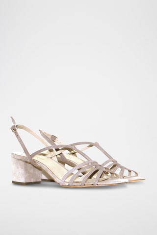 Nubuck Sandalen met Hak Antonella - Beige