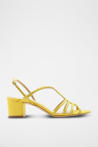 Leren Sandalen met Hak Antonella - Geel