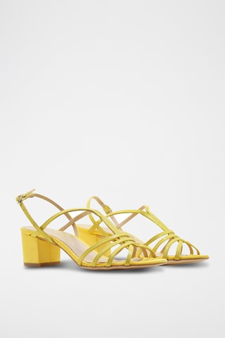 Leren Sandalen met Hak Antonella - Geel