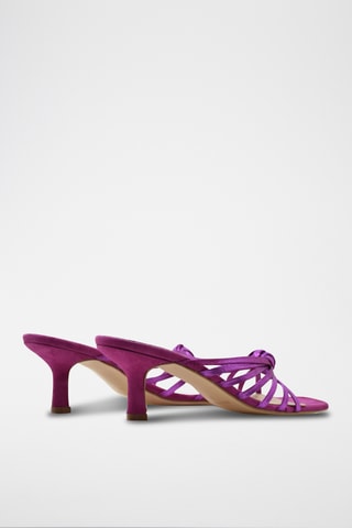 Leren Muiltjes met Hak Annecy - Paars