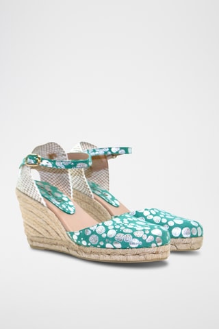 Nubuck Espadrilles met Sleehak Nuria - Groen