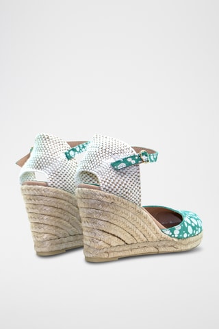 Nubuck Espadrilles met Sleehak Nuria - Groen