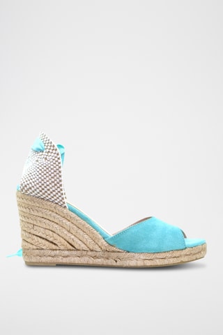 Nubuck Sandalen met Sleehak Ana Belen - Blauw