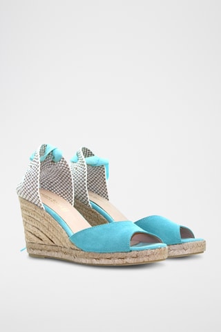 Nubuck Sandalen met Sleehak Ana Belen - Blauw