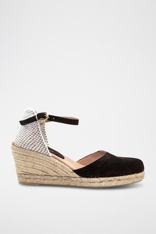 Nubuck Espadrilles met Sleehak Nira - Bruin